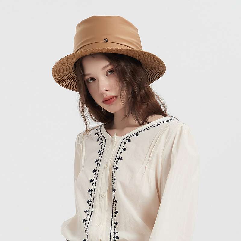 Petit Bari 法式简约缎带平檐草帽