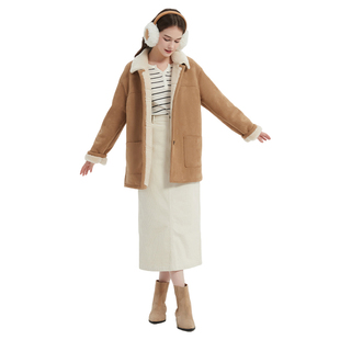 复古直筒修身 Petit 半裙 灯芯绒A字开衩女士中长款 显瘦秋冬 Bari