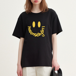 T恤 女士设计感笑脸短袖 高品质纯棉T恤 Bari设计师联名款 Petit