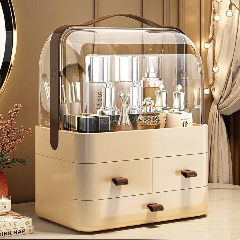 大容量多层分格化妆品收纳盒高颜值便携盒防尘护肤品化妆品收纳盒