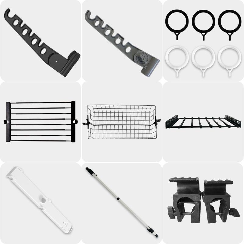 顶天立地组合免打孔简易衣柜置物架零件晾挂衣架配件网框托盘支架