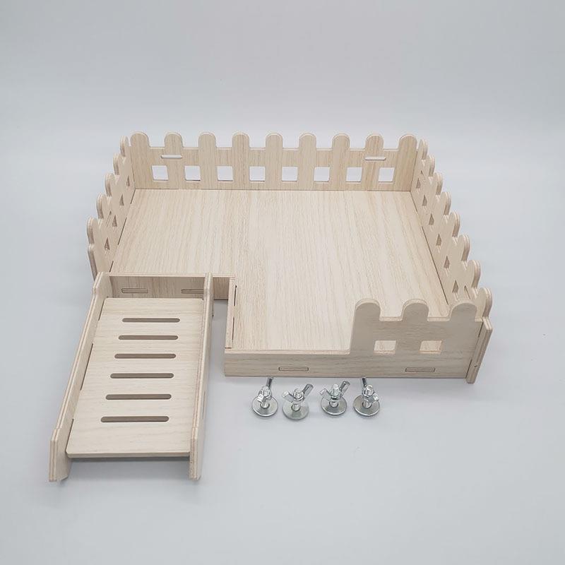 仓鼠实木平台 47/60基础笼栅栏平台跳台金丝熊爬梯耐咬玩具用品