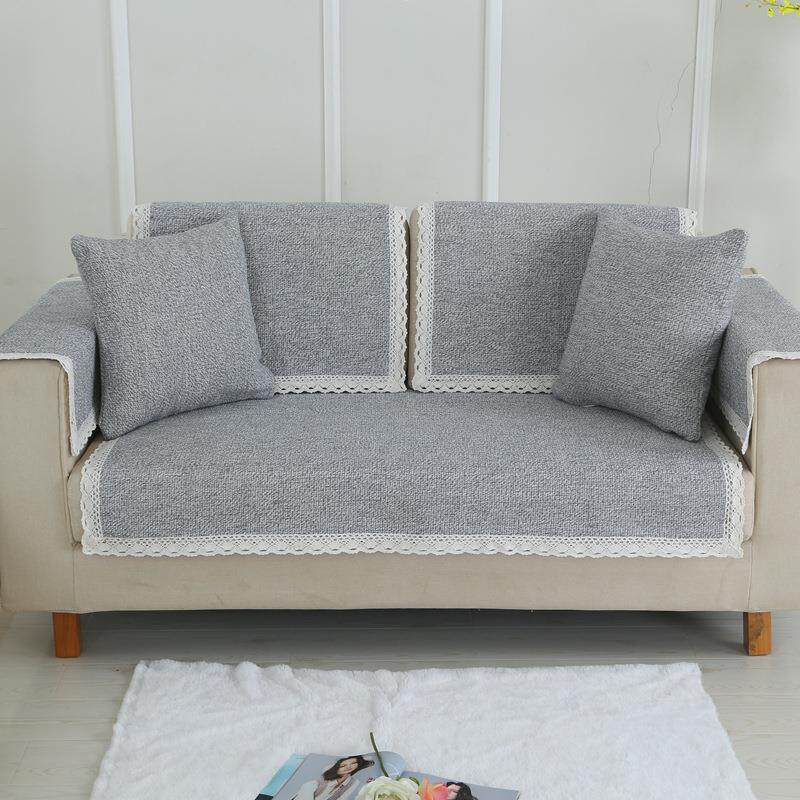 沙发垫全盖棉麻四季通用面料生产加工沙发套罩巾纯色坐垫