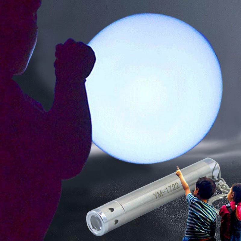 月亮灯投影手电筒led强光迷你便携家用户外教学5号电池钥匙扣电筒