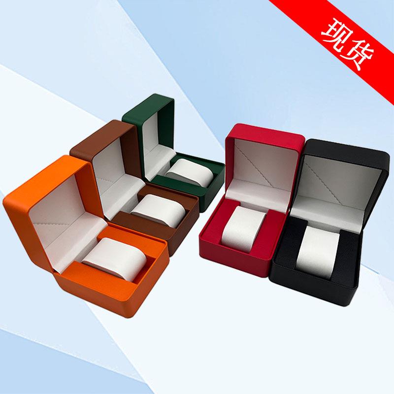 现货圆角PU皮手表盒翻盖表盒手表首饰包装盒手表收纳礼品盒