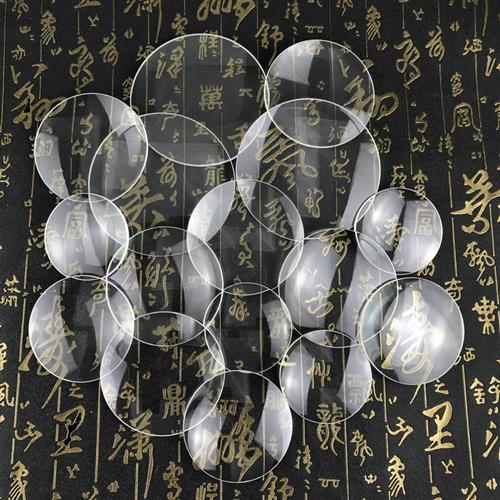 60MM100毫米玻璃放大镜片科学实验上课10倍20倍8公分阅读双凸透镜