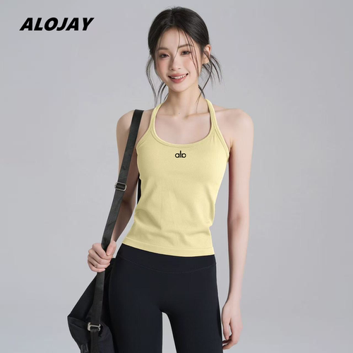 ALOJAY带胸垫工字瑜伽背心显瘦