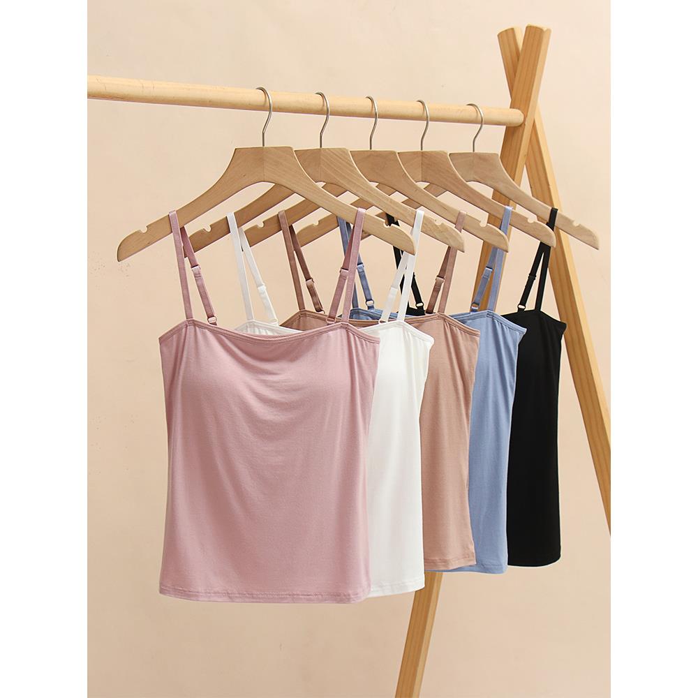 采购产品带乳房衬垫的背心，妇女在夏天，单线领，美丽的背部，管