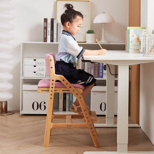 实木儿童学习升降椅写字椅子凳子矫正坐姿学生可调节家用宝宝餐椅