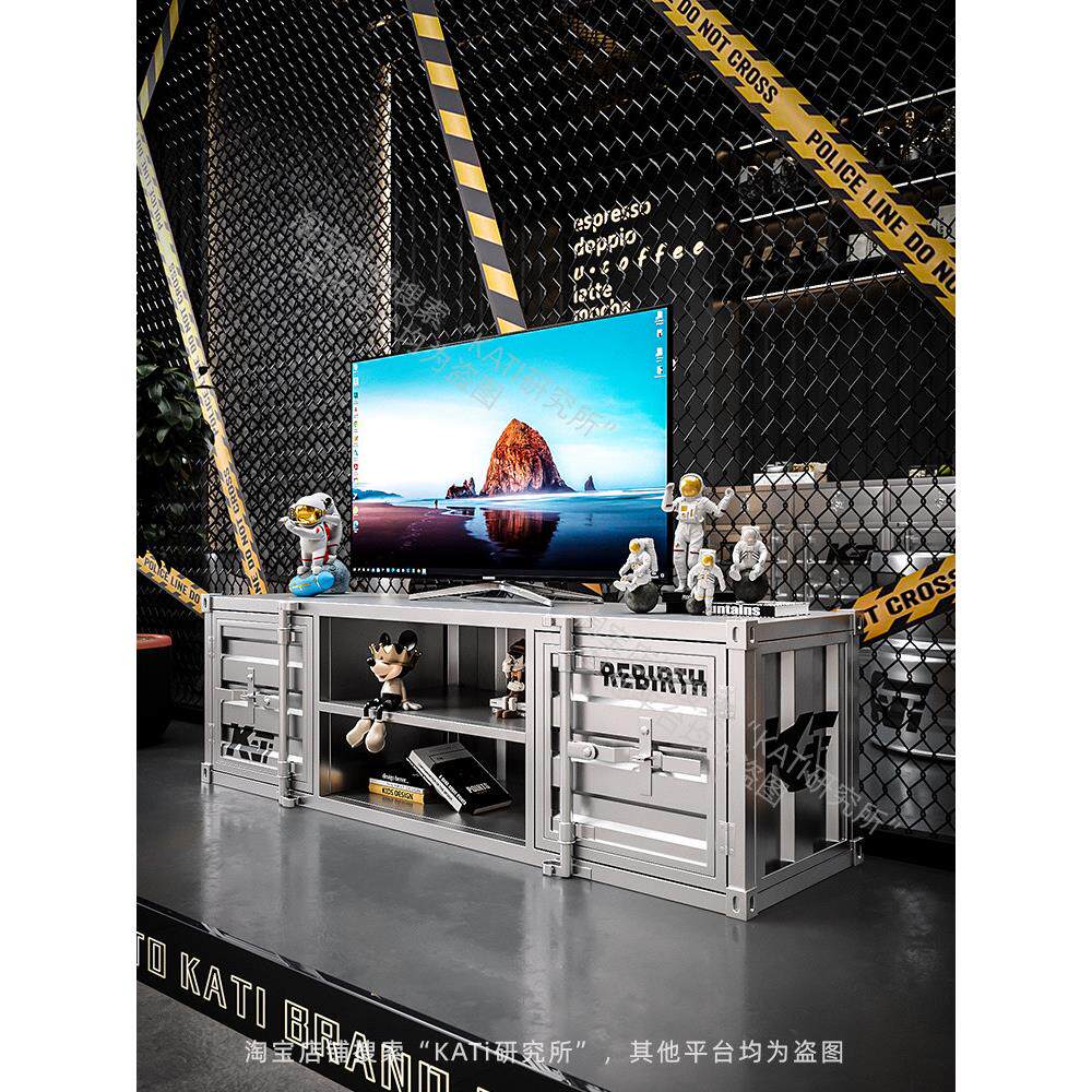 工业风格电视柜创意容器储物柜覆古民宿储物柜铁背景墙柜定制