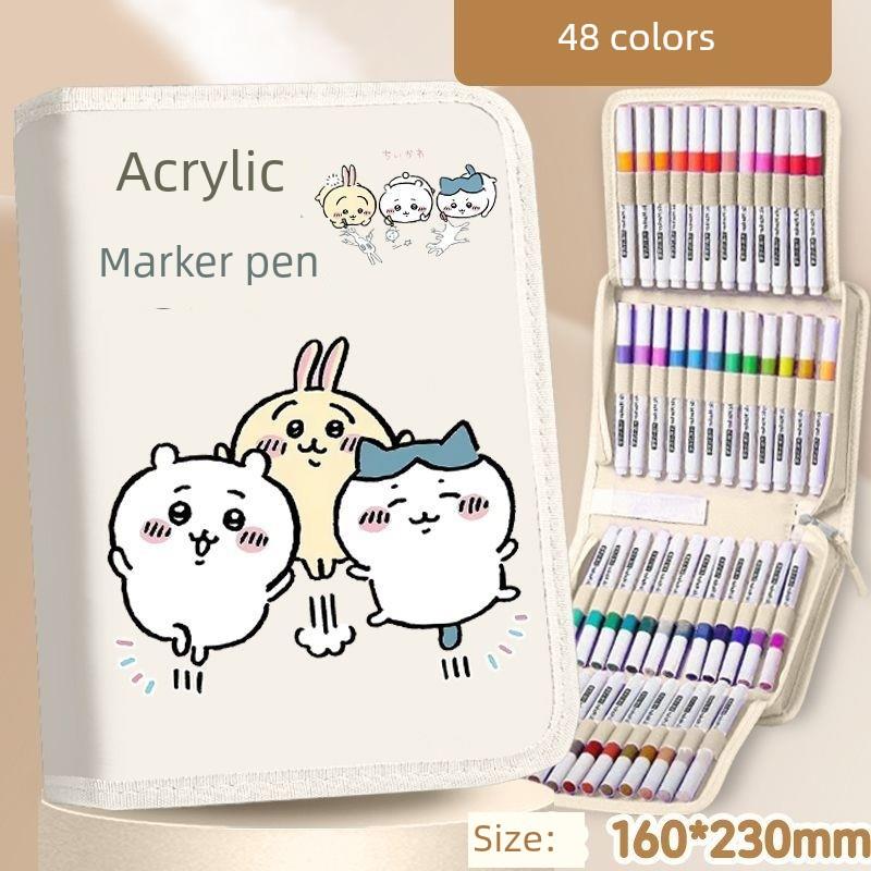 Jiyikawa丙烯酸标记涂鸦笔可擦除和不渗透纸学生DIY卡通集手绘水