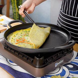 加厚平底锅铸铁锅鏊子摊煎饼果子无涂层生铁饼铛家用烙饼不粘煎锅