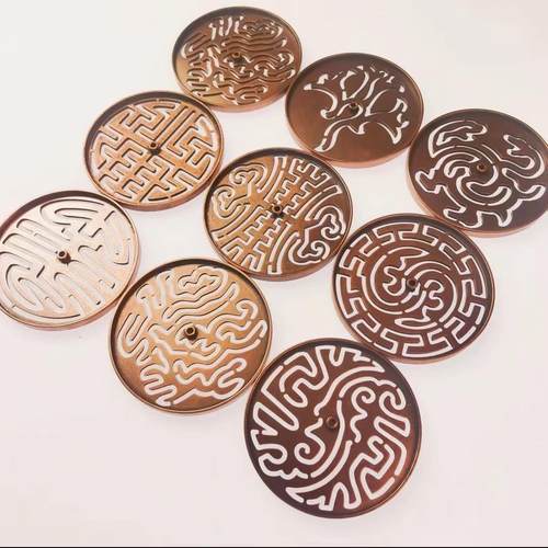 [9厘米柄红铜]倒立旧印模香印工具香揉器香印9cm纯铜