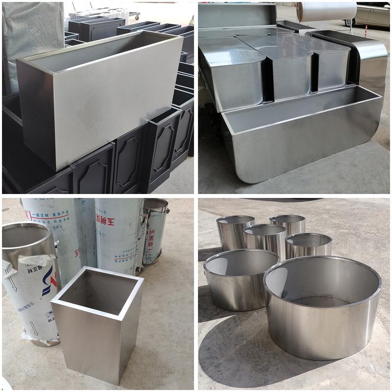 定制户外不锈钢异形花箱阳台造型花盆圆弧形隔断嵌入式花坛种植箱