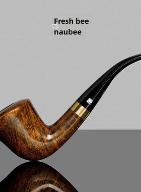 Newbee Briar木烟斗男士手工弯柄管实木老式传统过滤器特殊吸烟配