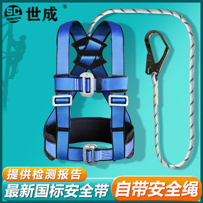 世成国标高空作业安全带半身户外空调清洗双钩防坠安全绳耐磨套装,五金/工具,安全带,淘宝优惠券,粉丝福利购,淘宝优惠卷