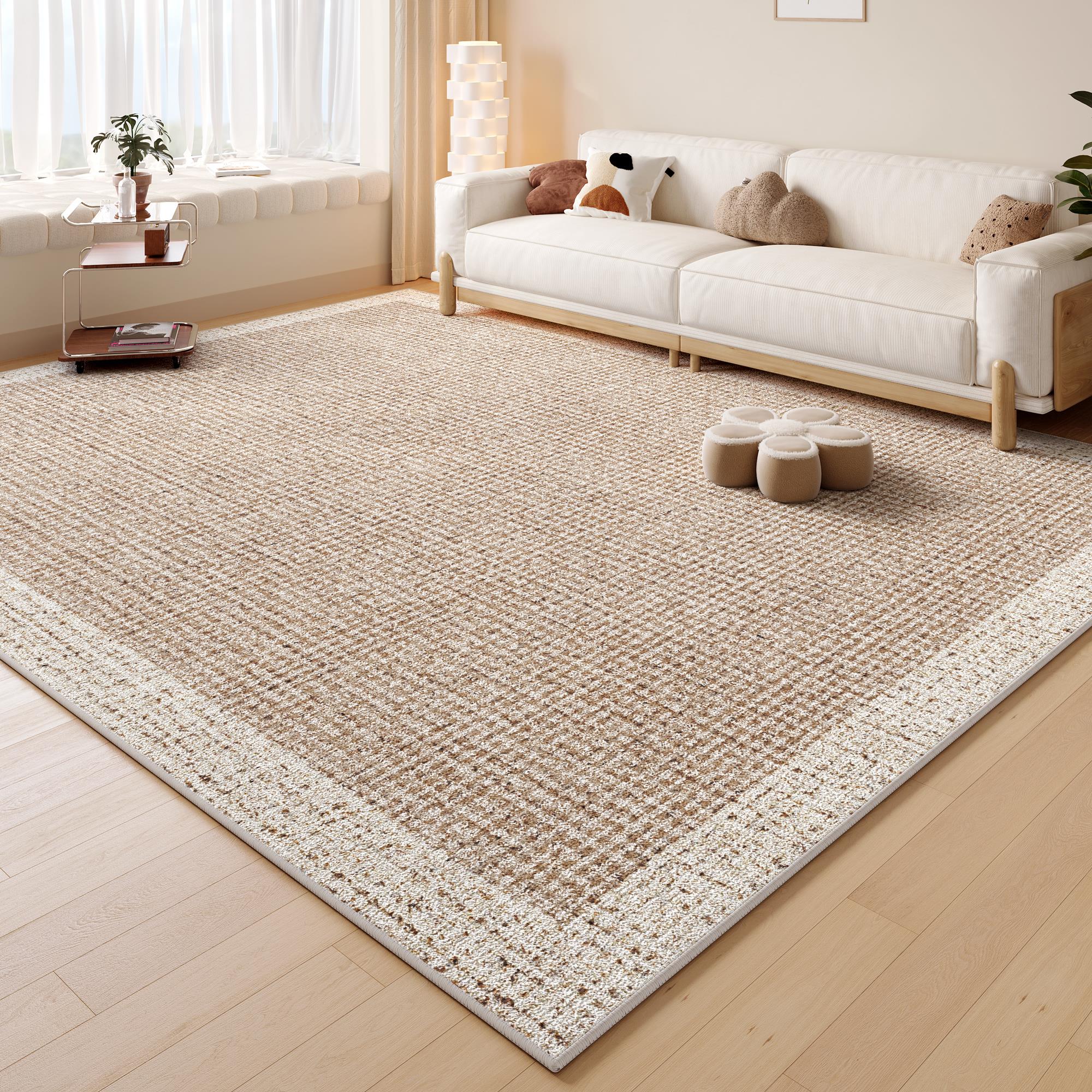 2025新款侘寂风地毯客厅家用可擦免打理茶几毯卧室床边毯地垫脚垫