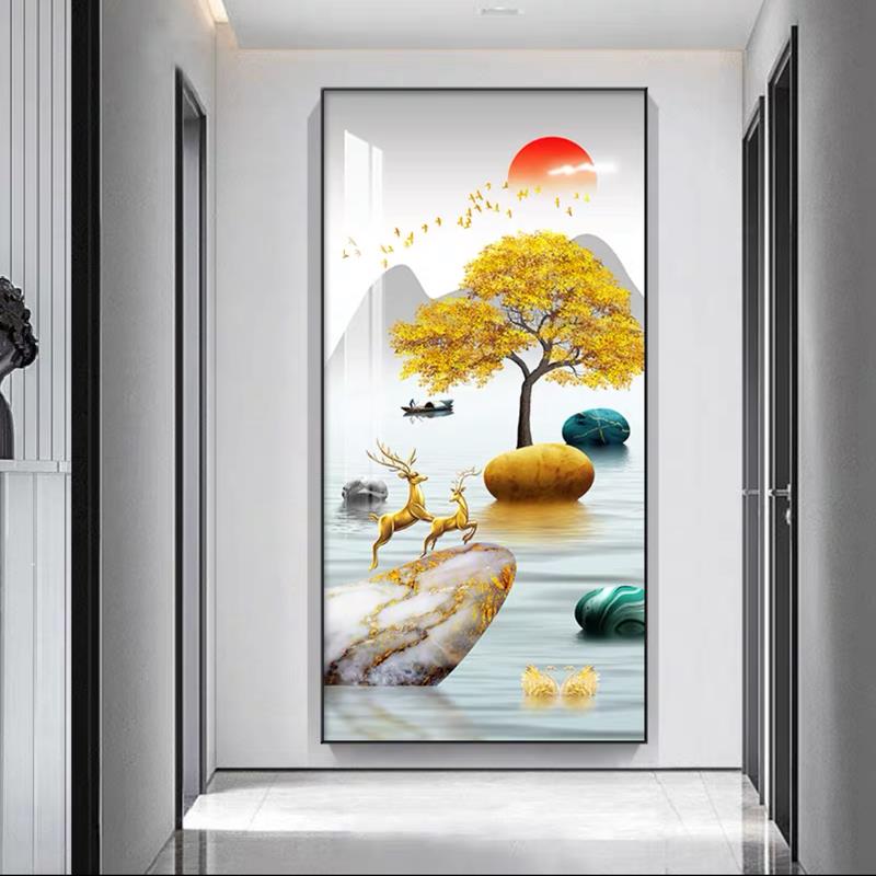 玄关装饰画现代简约入户正对进门墙壁挂画2025年新款走廊过道壁画