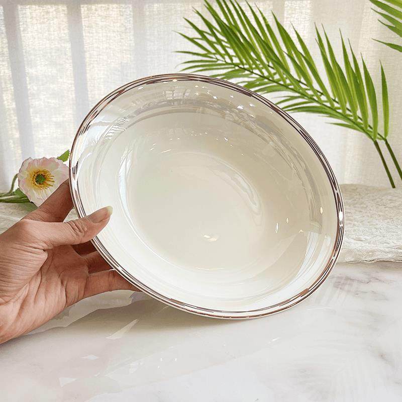 2025新款盘子菜盘家用碟子高颜值轻奢深盘北欧蒸盘10寸盘子鱼盘,餐饮具,盘,淘宝优惠券,粉丝福利购,淘宝优惠卷