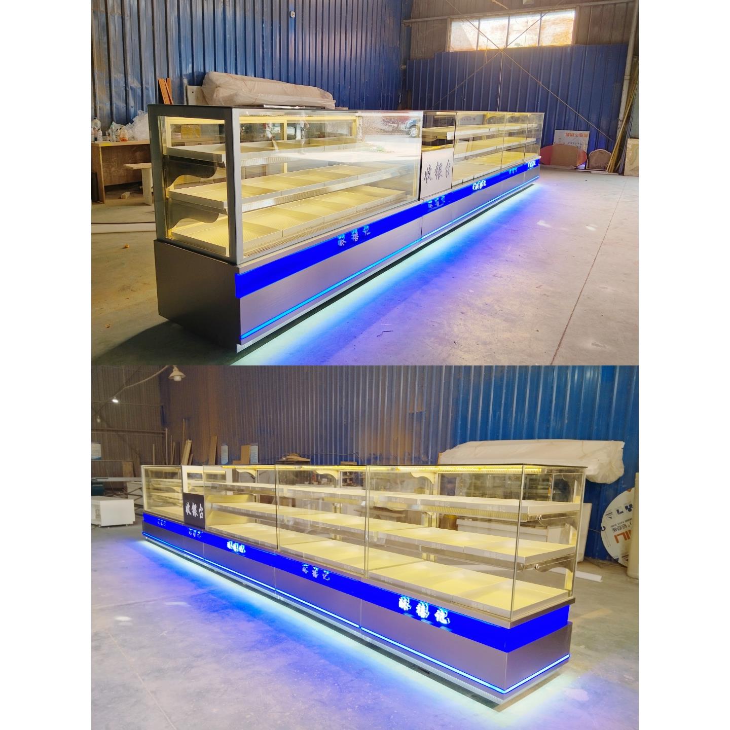 新款中式糕点展示柜台面包蛋糕玻璃陈列柜西点冷藏商用饼干柜展柜