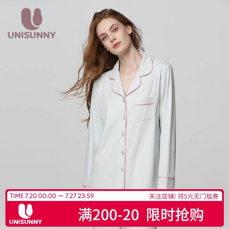 unisunny月子服纯棉吸汗孕妇哺乳睡衣春夏薄款产妇哺乳遮挡家居服