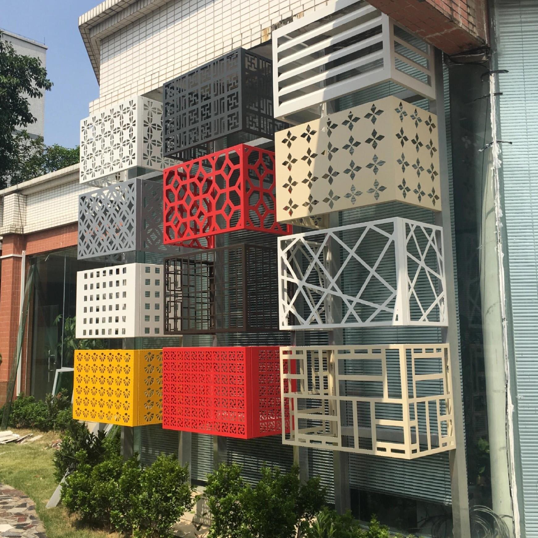 工厂定制铝合金百叶窗空调外机罩防雨防晒外机保护罩格栅护栏定做