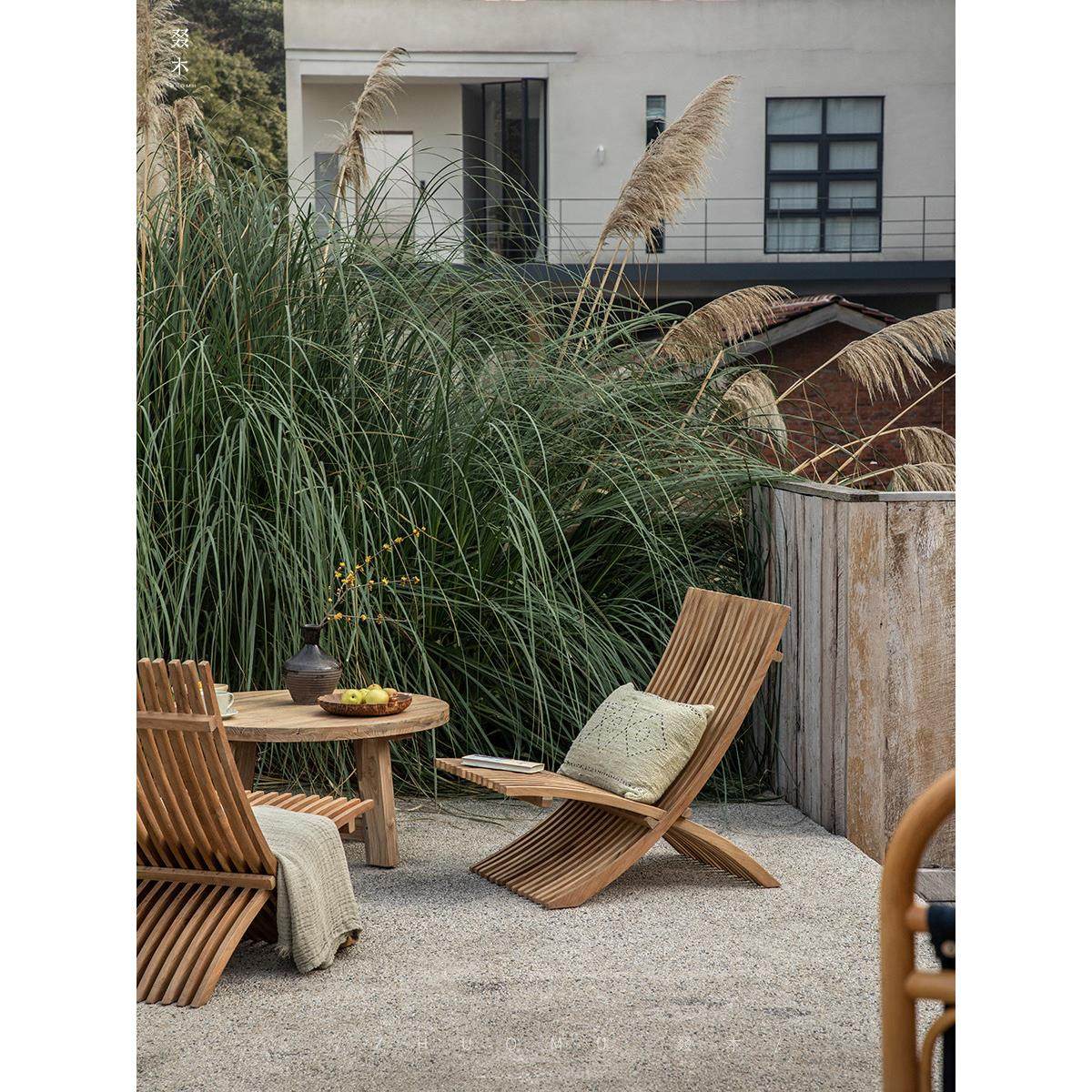 叕木|进口柚木户外折叠椅设计师躺椅阳台休闲椅户外折叠凳边几,住宅家具,阳台椅,淘宝优惠券,粉丝福利购,淘宝优惠卷