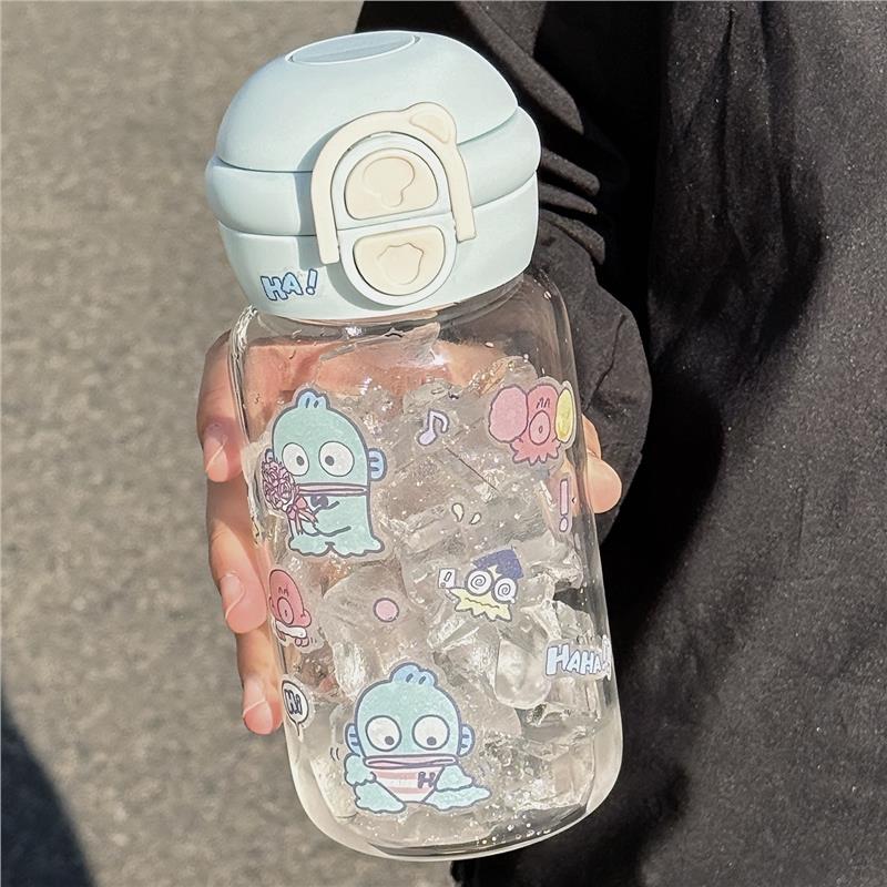 可爱小丑鱼玻璃杯儿童吸管杯新款女生高颜值小巧杯子学生上学水杯