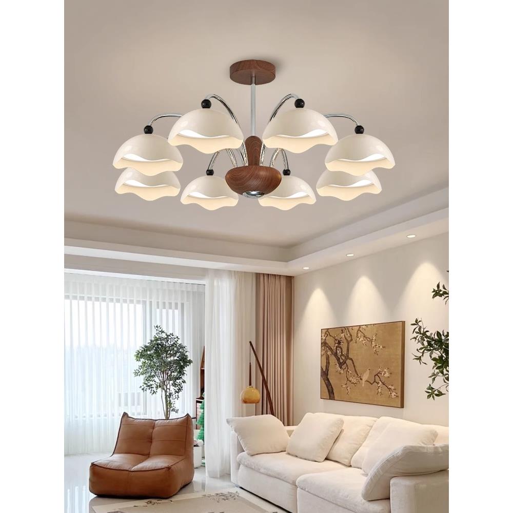 客厅灯现代简约大气蛋壳中山法式中世纪客厅主灯吊灯客厅2025新风