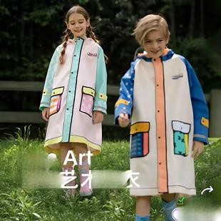 天天子儿童雨衣2024新款 男女小学带书包大童女雨披