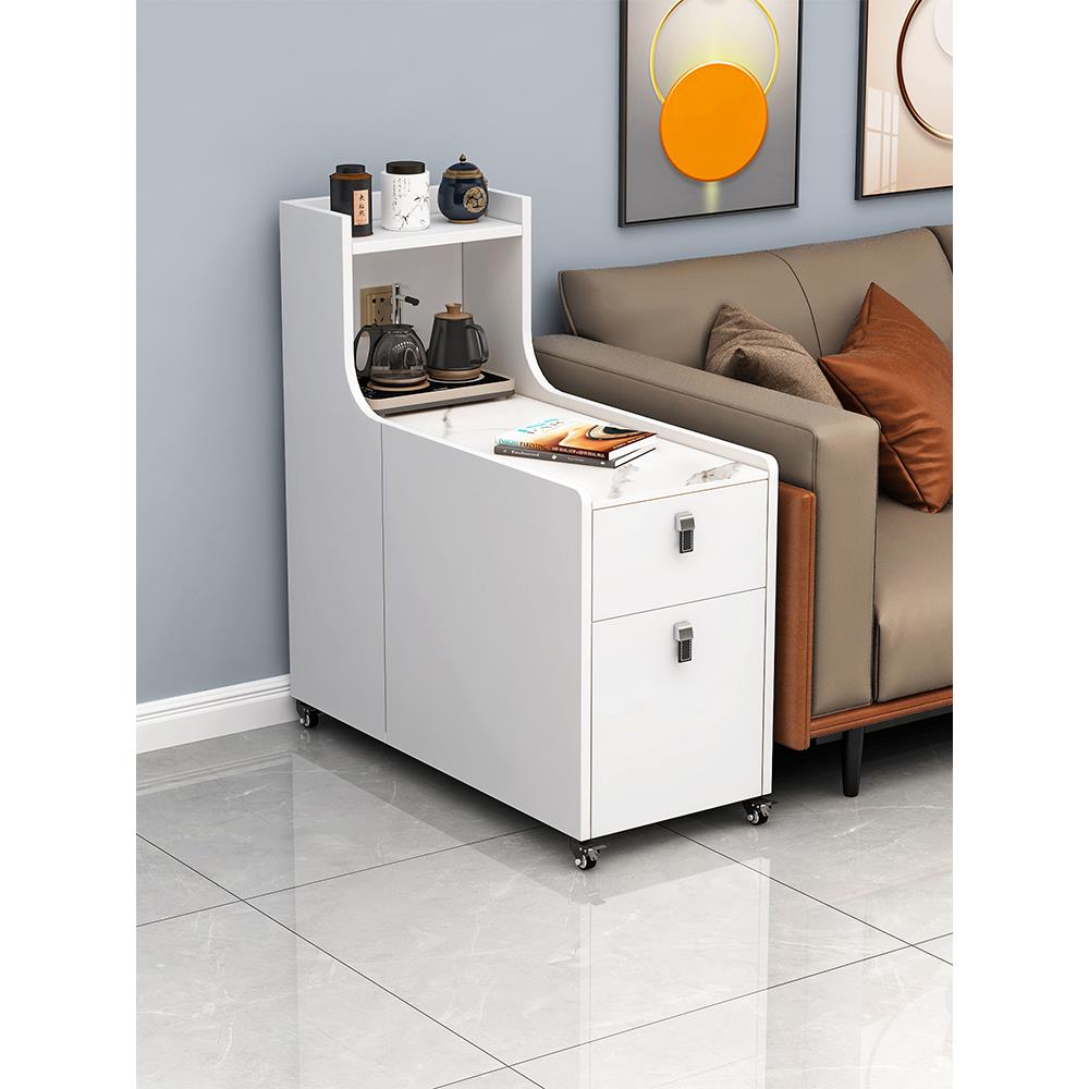 沙发边柜活动边柜家用小桌子石板边柜客厅储物柜多功能茶几