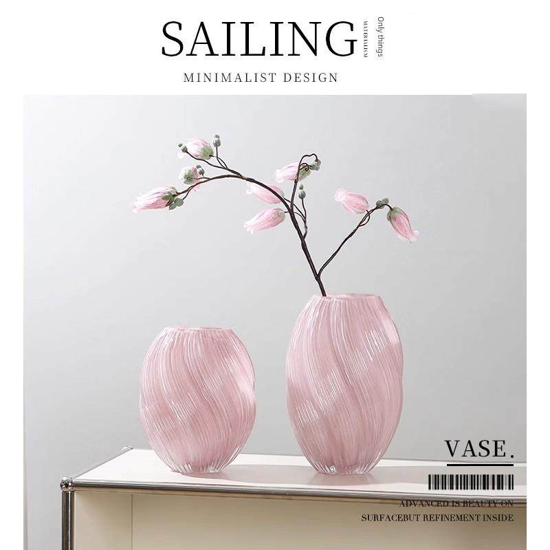 帆船艺术法国花瓶不对称扭曲玻璃高端美丽花瓶家居装饰