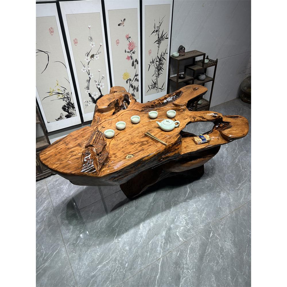 樟木根雕茶几树桩整体树根茶几实木咖啡桌树头原木家阳台小茶海