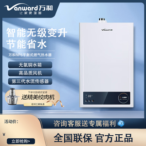 万和JSG24-12NP6天然气12升平衡式燃气热水器无极变升智能恒温