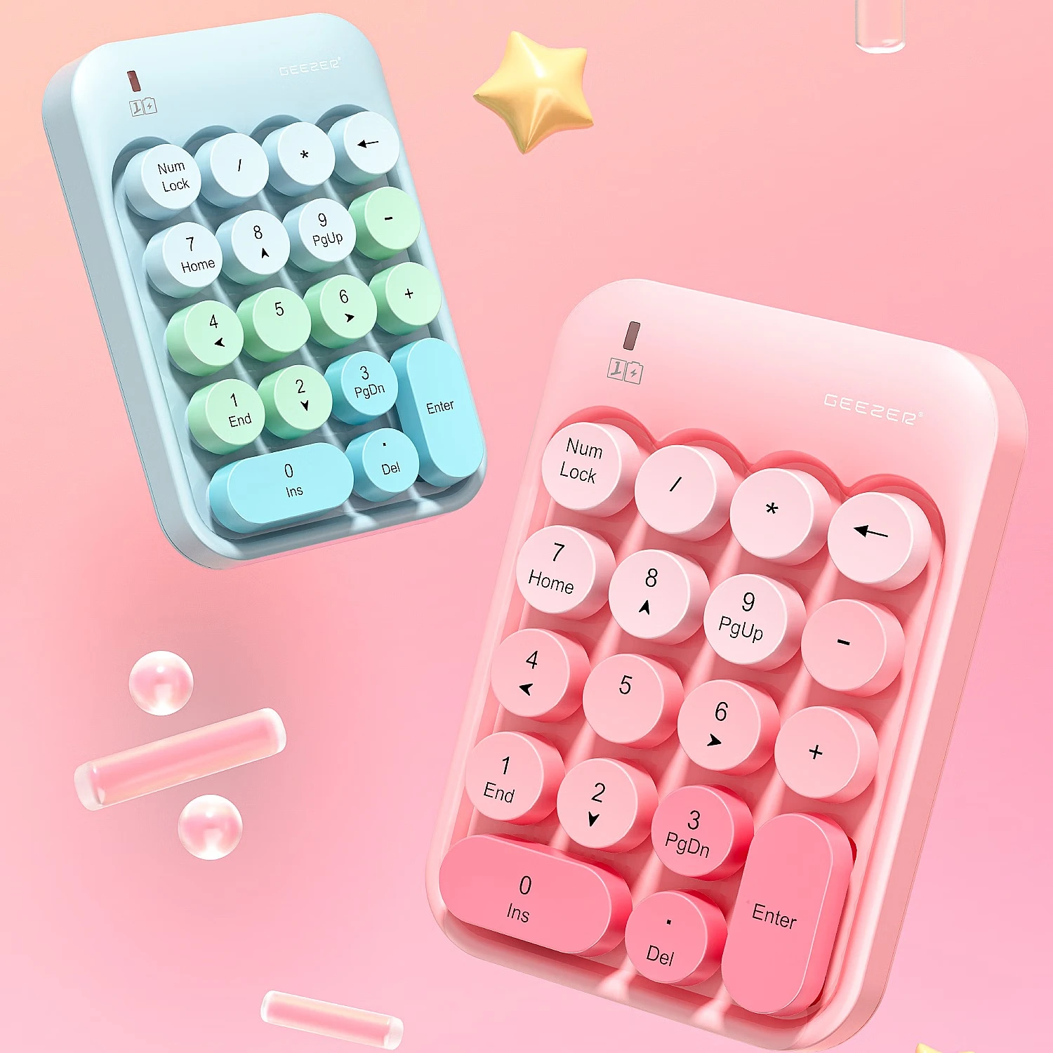 GEEZER数字小键盘女生办公无线小型办公财务会计外接笔记本电脑