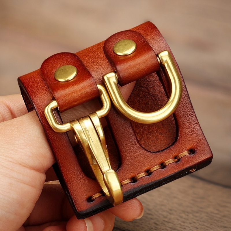 创意手工植鞣头层牛皮腰挂扣