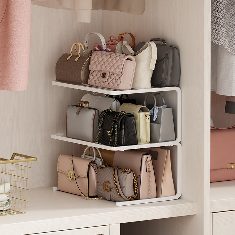 速发收纳衣器宿舍神柜放包置物架柜内多层分示架展隔板内衣放置架