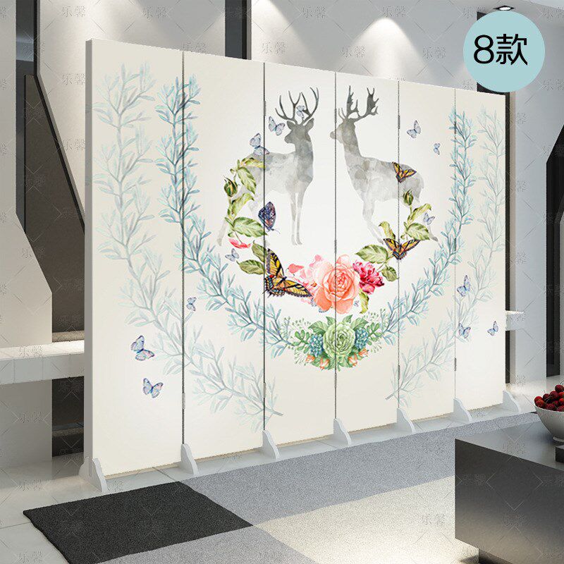 速发欧式屏风卧奢移动隔断墙客厅简约遮挡折室家用办公室轻叠简易