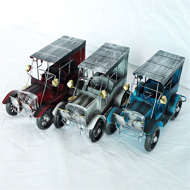 速发?厂家铁旧金属复古做仿老爷车模型手工皮古汽车摆件1212三色