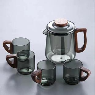 合欢壶耐热玻璃茶壶茶具家用高硼硅玻璃沏茶煮茶器茶水分离花茶壶