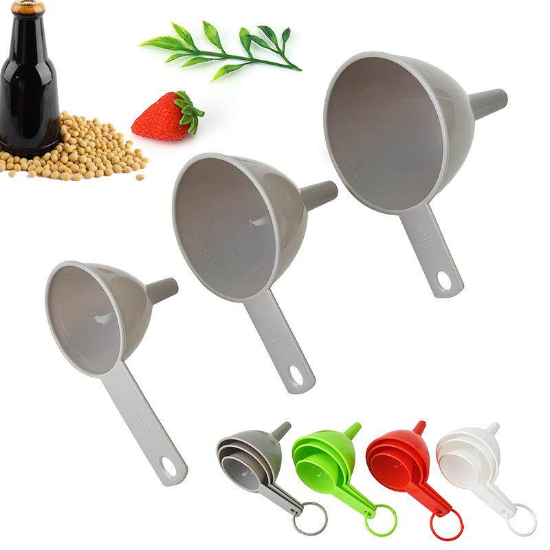 塑料漏斗三件套家用厨房小工具油漏油酒漏五谷杂粮漏斗分装器漏斗