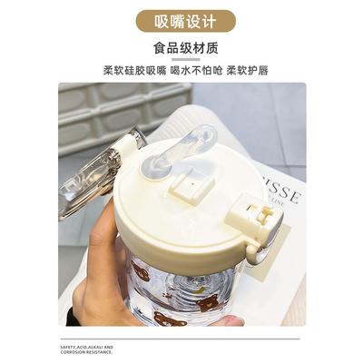 5DBJ水杯玻璃杯女生高颜值茶水分离杯2022新款杯子带吸管泡茶
