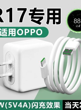 适用OPPOR17充电器20W闪充oppor17手机充电器快充R17充电头快充5V4A插头type-c接口充电器闪充快速充电一套装