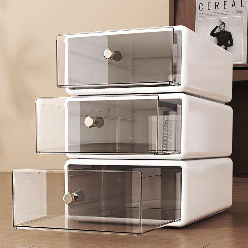 可叠加桌面抽屉收纳盒工位改造神器整理杂物a4文件资料置物架宿舍