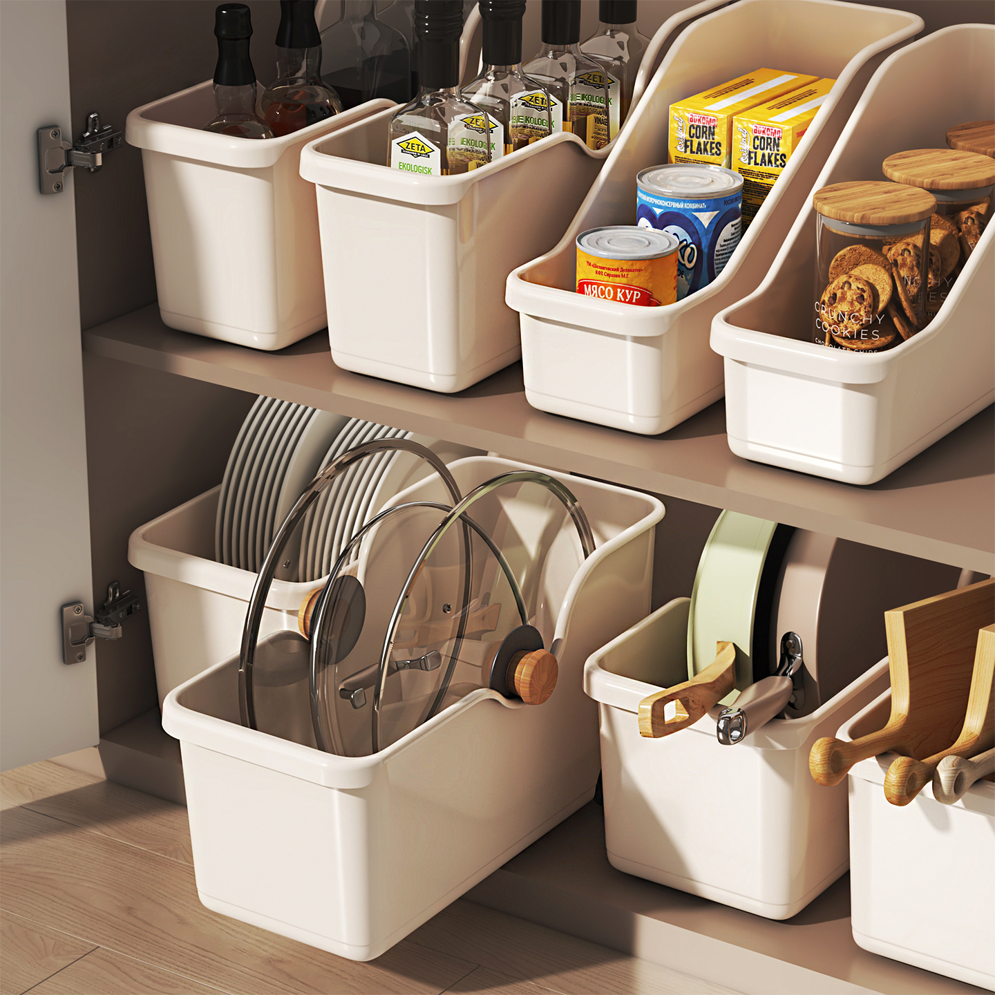 橱柜收纳盒水槽下放锅具置物架