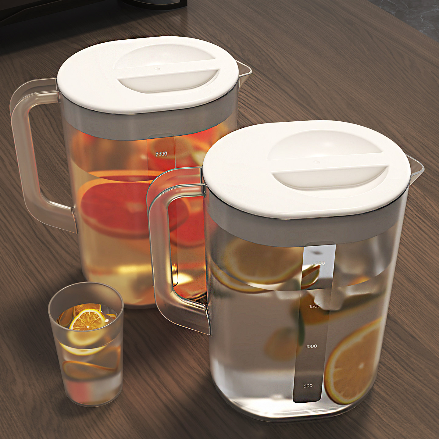 冷水壶塑料家用大容量凉杯耐高温商用储水壶冰箱冷藏带刻度凉水壶