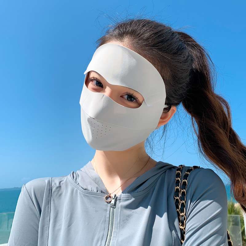 2024夏季UV防晒面罩女可拆卸比基尼口罩女防紫外线遮阳全脸防护