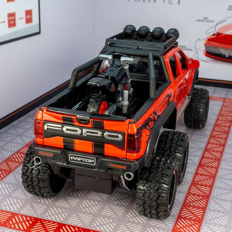 车致CZ32033仿真F150带摩托车合金模型皮卡金属越野车男孩玩具车