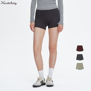 休闲高腰健身瑜伽骑行超短裤 女美式 运动短裤 nextday弹力修身