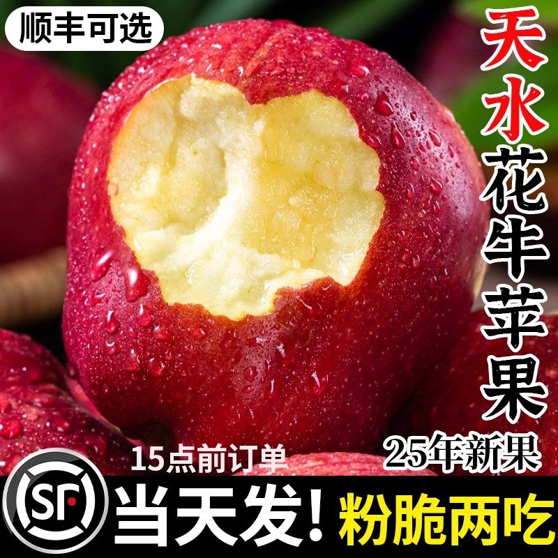 甘肃天水花牛苹果水果新鲜当季批发10整箱冰糖心礼盒正宗产地直发,水产肉类/新鲜蔬果/熟食,苹果,淘宝优惠券,粉丝福利购,淘宝优惠卷
